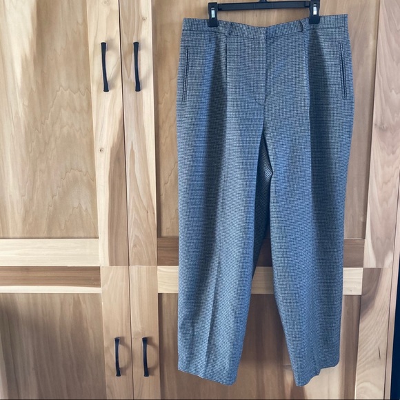 Lauren Ralph Lauren Pants - Lauren Ralph Lauren Grey Wool Houndstooth Trousers
